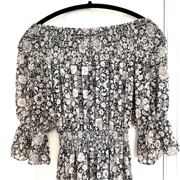 Misa Grey and Pink Floral Maxi Dress, Size XS - Picture 4 of 10